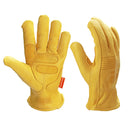OZERO Men's Work Gloves Goat Leather Protection Safety Cutting Working Repairman Garage Racing Glove
