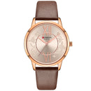 CURREN 9049 Analog Casual Style Women Wrist Watch Leather Band Quartz Watch