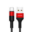 USAMS 2A 2 in 1 Type C Fast Charging Transfer Data Cable For Huawei P30 Xiaomi Mi9 S10+ Note 10