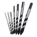 7pcs 3 to 12mm Black Triangle Twist Drill Bit Set Concrete Glass Ceramics Tile Marble Drill Bit