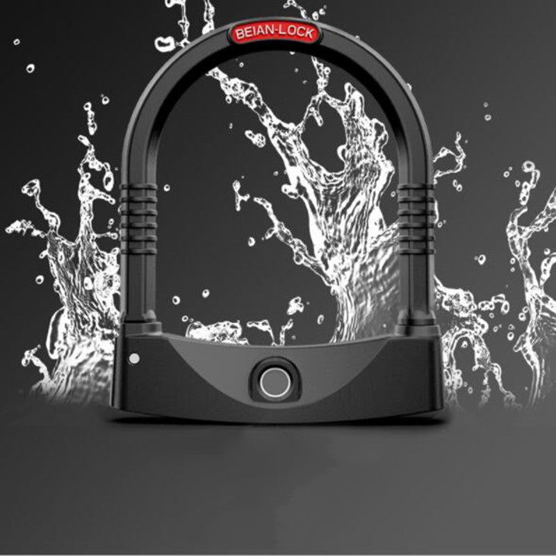 Smart Fingerprint U Lock Bicycle Scooter Anti Theft Locker High Security Keyless Anti-hydraulic Shear Door Lock Rechargeable Waterproof 0.5S Unlock CE ROHS Certification