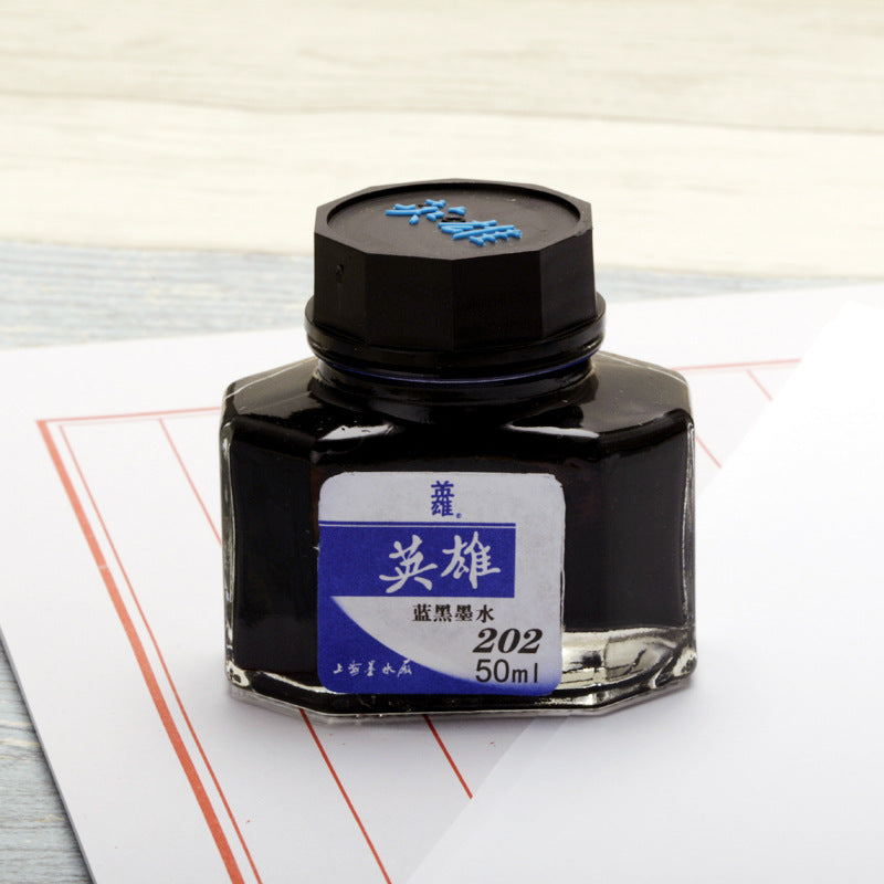 HERO 20/25/50/60ml Bottled Glass Smooth Writing Fountain Pen Ink Non-carbon Waterproof Ink Refill Students Stationery Office School Supplies 201 202 203 204 400 440 8801 8802 8804 8808 9001 9002
