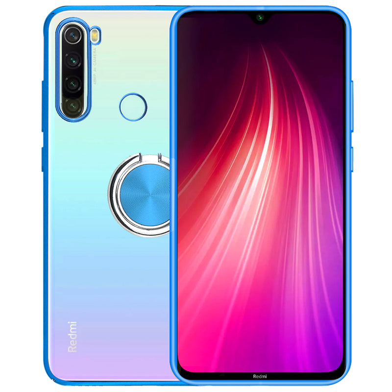 Bakeey Plating Transparent Ultra-thin with Finger Ring Holder Shockproof PC Protective Case for Xiaomi Redmi Note 8