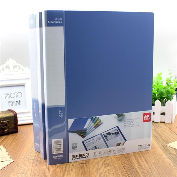 XIAOMI Ecosystem Deli 5060 Anti-static A4 File Folder 60 Pages Brochure Folder Insert Clip Document Folder Information booklet Desktop File Organizer Office School Supplies
