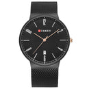 CURREN 8257 Ultra Thin Casual Design Quartz Watch Date Display Stainless Steel Men Watch