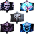 Hooded Blankets Flannel 3D Printed Galaxy Microfiber Wearable Thickened Blankets for Adults Kids