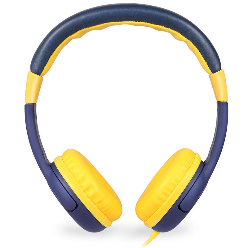 EASYSMX KM-666 Omnidirectional 3.5mm + USB Wired Headphone 85dB Volume Yellow for Children Student