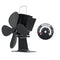 4 Blades Heat Powered Stove Fireplace Fan W/ Thermometer for Wood Log Burning Burner Stove