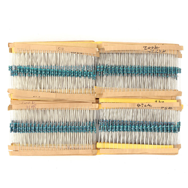 9360pcs 1% 1/4W Metal Film Resistor Kit 156 Value 1R-10M Ohm Component Pack