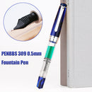 Moonman Penbbs 309 Piston Fountain Pen Transparent Acrylic Resin Large-capacity F 0.5mm Business Writing Ink Pen with Box