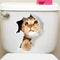 Miico Creative 3D Cute Cat Broken Wall PVC Removable Home Room Decorative Car Mirror Decor Sticker