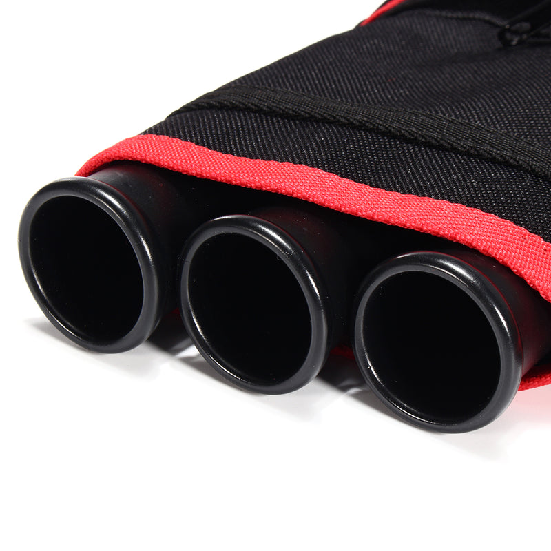 3 Tube Hip Quiver Archery Holder Bag with Adjustable Waist Belt Black