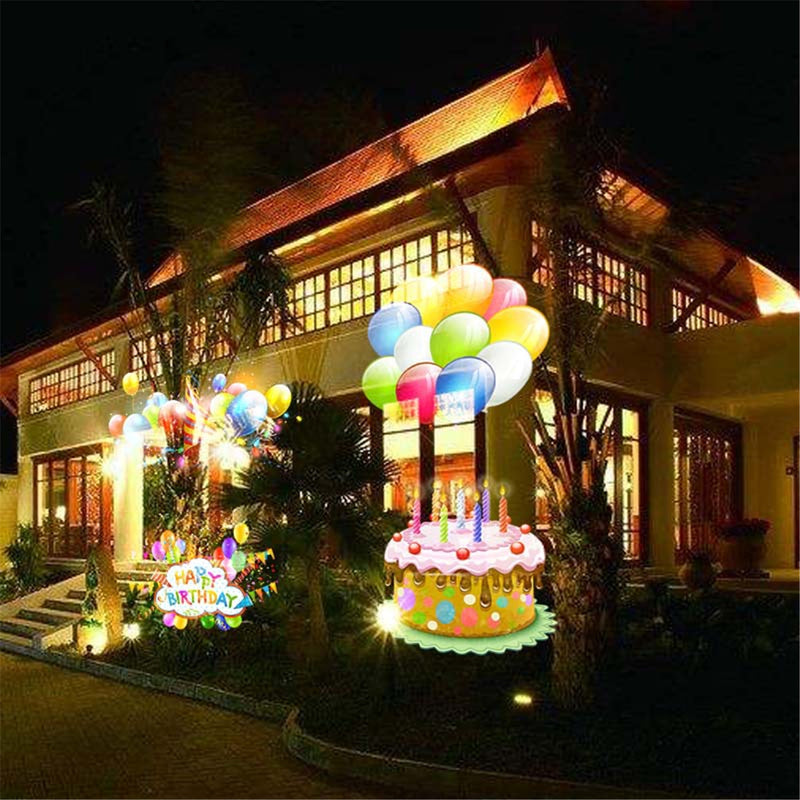 12 Pattern Outside LED Projector Light Atmostphere Light Landscape Laser Lamp Halloween Kid Gift