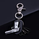 Trendy Keychain Black Alloy Keychain Soft Leather Keychain For Men