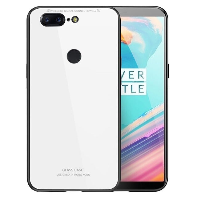 Bakeey Tempered Glass Mirror Back Cover Soft TPU Frame Protective Case for OnePlus 5T
