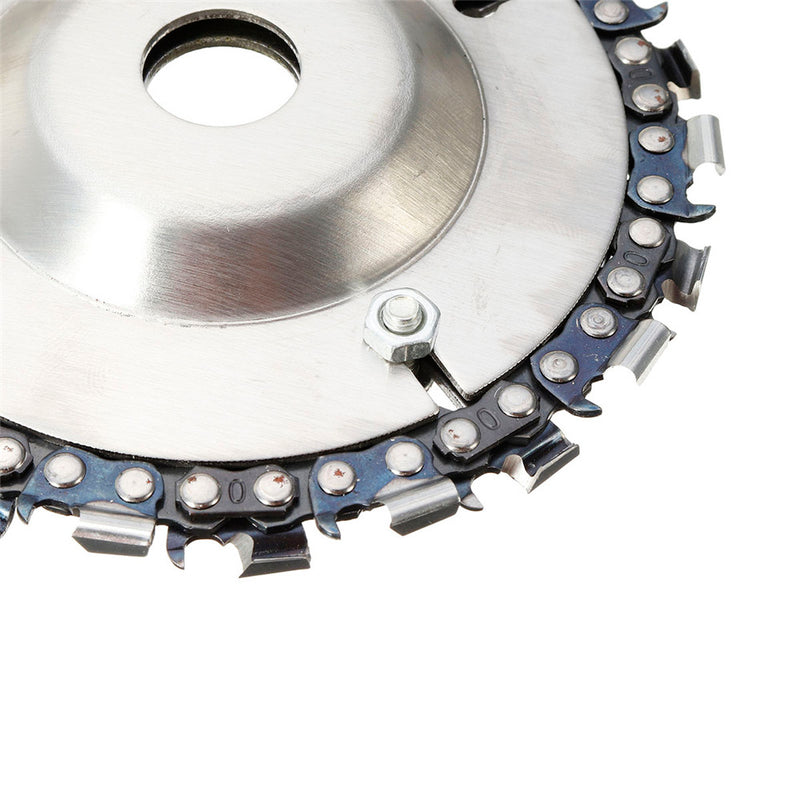 4 Inch Wood Carving Disc 22 Links Dual Saw Teeth Disc Cut For 100/115 Angle Grinder