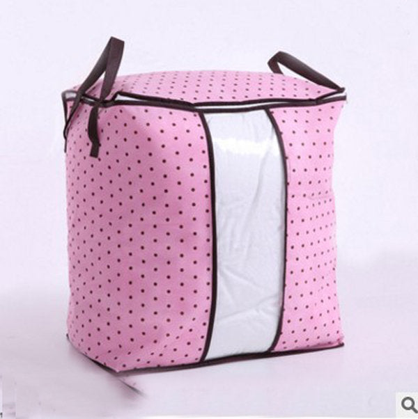Honana HN-0828 Portable Clothes Storage Bag Non-woven Quilt Bag Pillow Blanket Closet Organizer