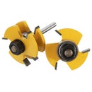 Drillpro RB22 2Pcs Tongue & Groove Router Bit Set 1/4 Inch Shank 3 Teeth T-shape Wood Milling Cutter
