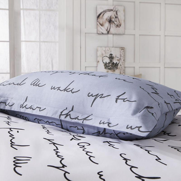 3 Or 4pcs Polyester Fiber Letters Reactive Dyeing Bedding Sets Twin Full Queen Size