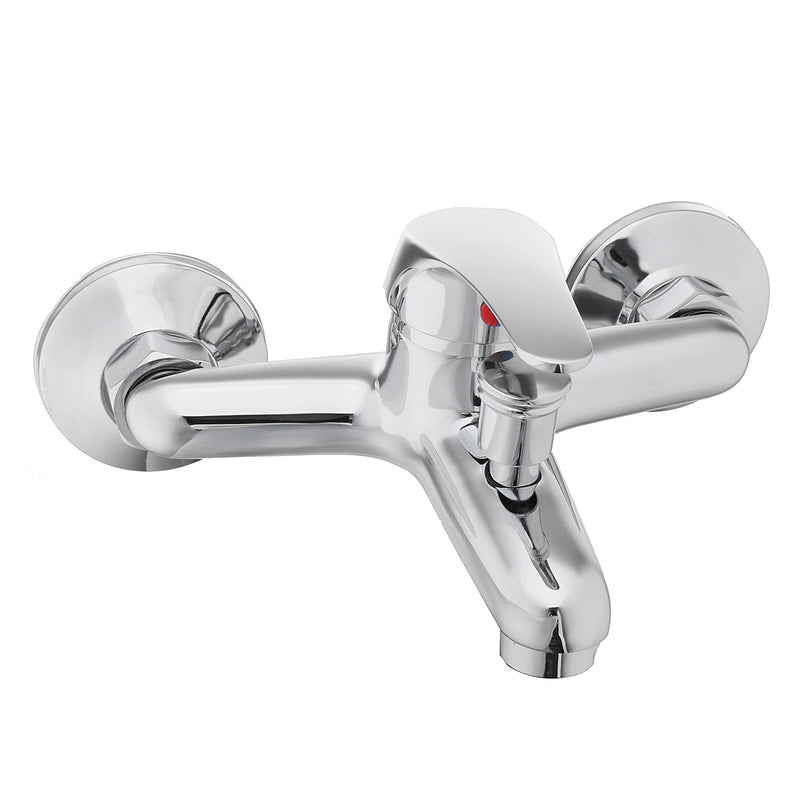 Chrome Wall Mounted Bathroom Bathtub Shower Faucet Set Mixer With Hand Sprayer