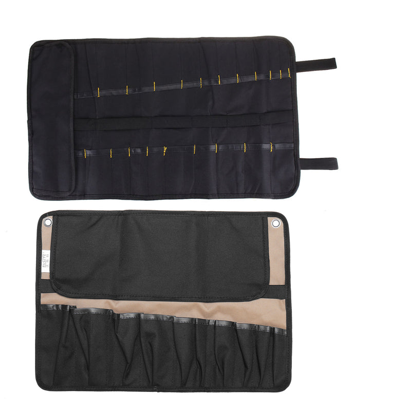 Chef Cutter Tool Bag Roll Bag Carry Case Bag Kitchen Portable Storage Black Coffee