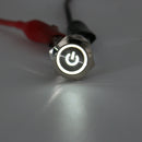 5 Pin 19mm LED Silver Steel Push Button Latching Power Switch Waterproof 12V