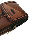 Outdoor Fashion Vertical PU Leather Large Capacity Phone Bag Men Waist Pack Portable Zip Coin Purse