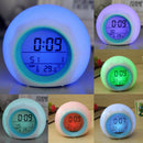 Digital LED 7 Color Changing Alarm Clock Thermometer Nature Sound