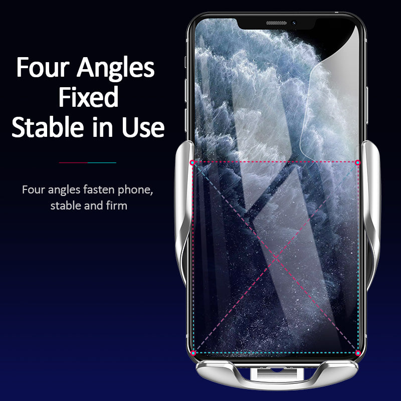 USAMS 15W Wireless Charger Infrared Sensor Air Vent Dashboard Car Phone Holder Car Mount for 4.0-6.5 Inch Qi-enabled Smart Phone for iPhone 11 for Samsung Galaxy Note 10 Xiaomi