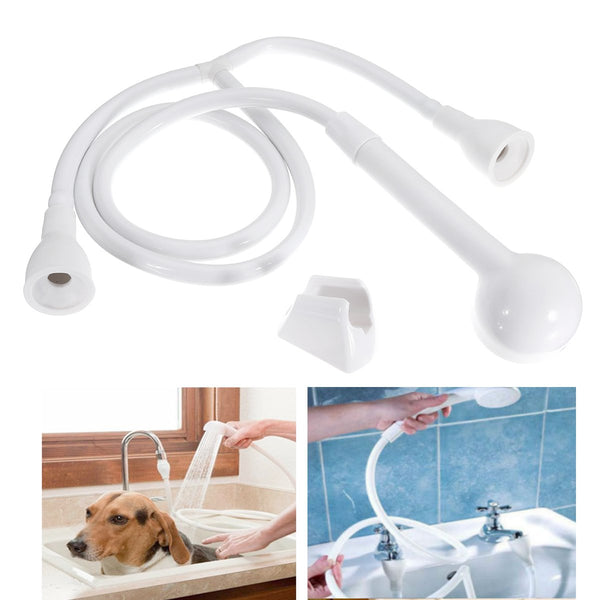 Double Tap Shower Spray Hose Bath Tub Sink Spray Attachment Head Pet Washing Easy Tap Shower Spray Kit