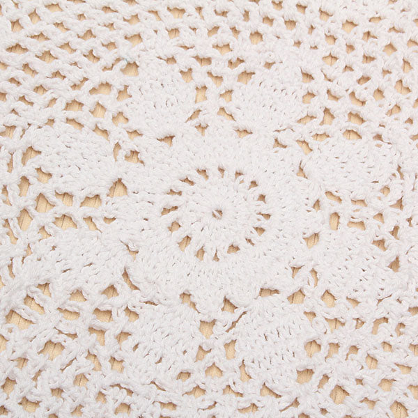 37cm Round White Pure Cotton Yarn Hand Crochet Lace Doily Placemat Tablecloth Decor