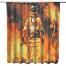 Waterproof Polyester Fabric Shower Curtain Firemen Design Bathroom Home Decoration