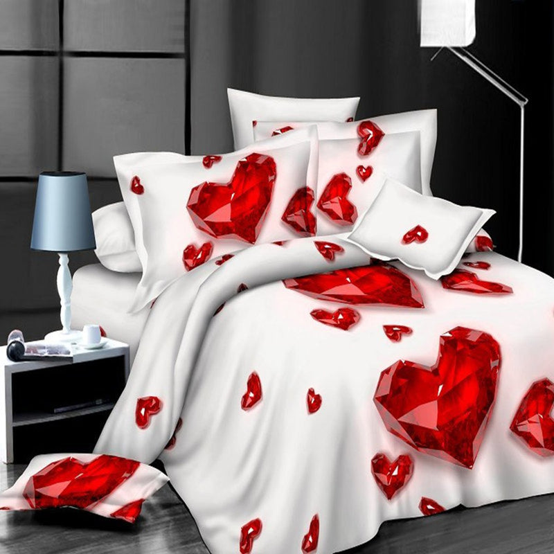 4PCS Bedclothes 3D Elegant Print Bedding Sets Quilt Duvet Covers Pillowcases Decor