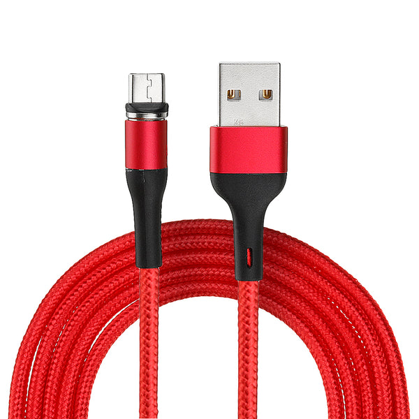 USAMS US-SJ338 U29 Micro USB LED Magnetic Braided Fast Charging Cable 2M For Tablet Smartphone