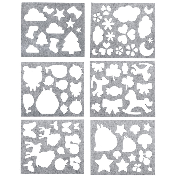 6Pcs Wool Felt Template Mould Needles Tool Set Yarn Needle Felting Mould Mat DIY Materials Doll Beginner Craft