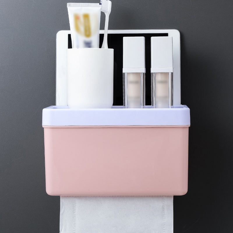 Wall-mounted Tissue Paper Container Box Holder Storage Organizer Shelf Bathroom Tissue Box