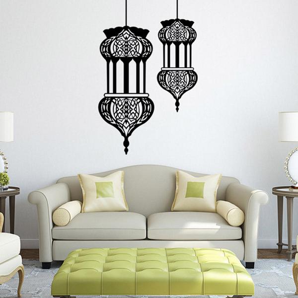 Halloween Islamic Lantern Wall Stickers Muslim Pattern  Art Wall Decals Home Mural Sofa Wall Decor