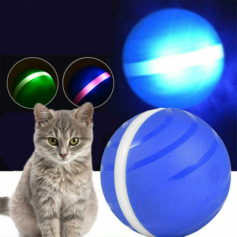 Pet Toys Ball Waterproof Bite Resistant LED Flash 360 Degree Automatic Rotation Pet Fun Ball For Cat Dog