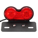 LED License Plate Brake Tail Turn Signal Dual Light For Motorcycle Bobber Cafe