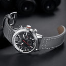 Megir 2110 Fashion Men Watch Waterproof Luminous Display Chronograph Leather Strap Sport Quartz Watch
