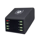8 USB Port QC 3.0 Charger Dock Stand Station for Multiple Devices with for Phone Wireless Fast Charging