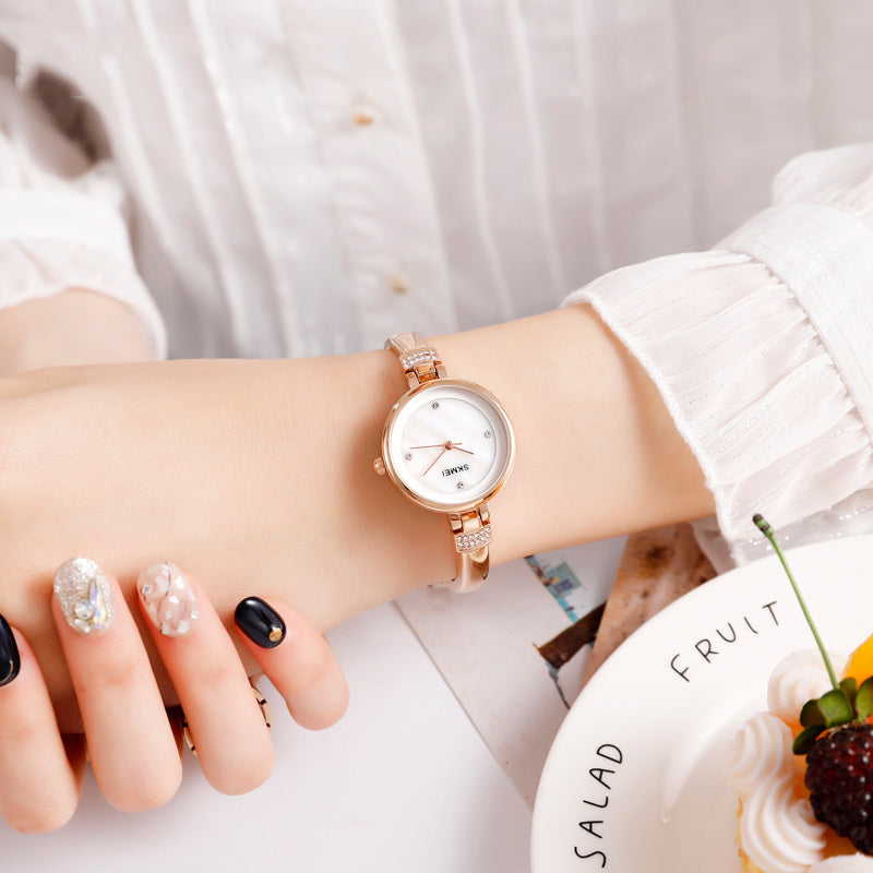 SKMEI 1409 Fashion Casual Women Watch 3ATM Waterproof Alloy Strap Quartz Watch