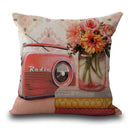 Retro Style Decoration Cushion Ccover Square Cotton Linen Pillow Case