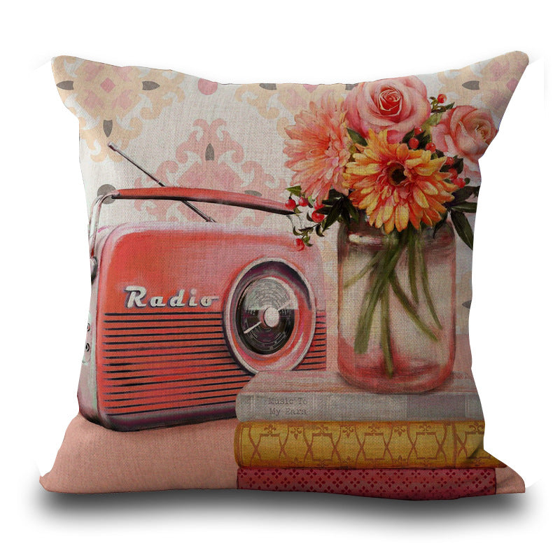 Retro Style Decoration Cushion Ccover Square Cotton Linen Pillow Case