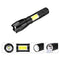 XANES T6+COB Zoomable Flashlight 3 Modes Waterproof  EDC Tactical Torch Light Work Lamp