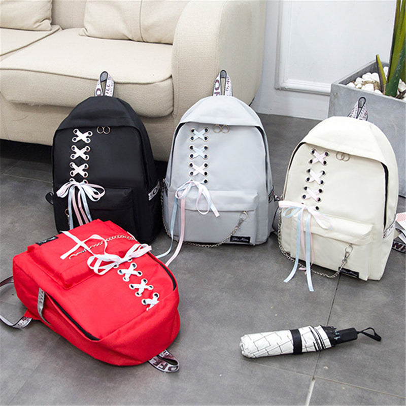 15L Canvas Backpack Student School Rucksack Shoulder Bag Outdoor Travel