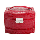 Leather Jewelry Box Storage Organizer Necklace Bracelet Ring Earring Case