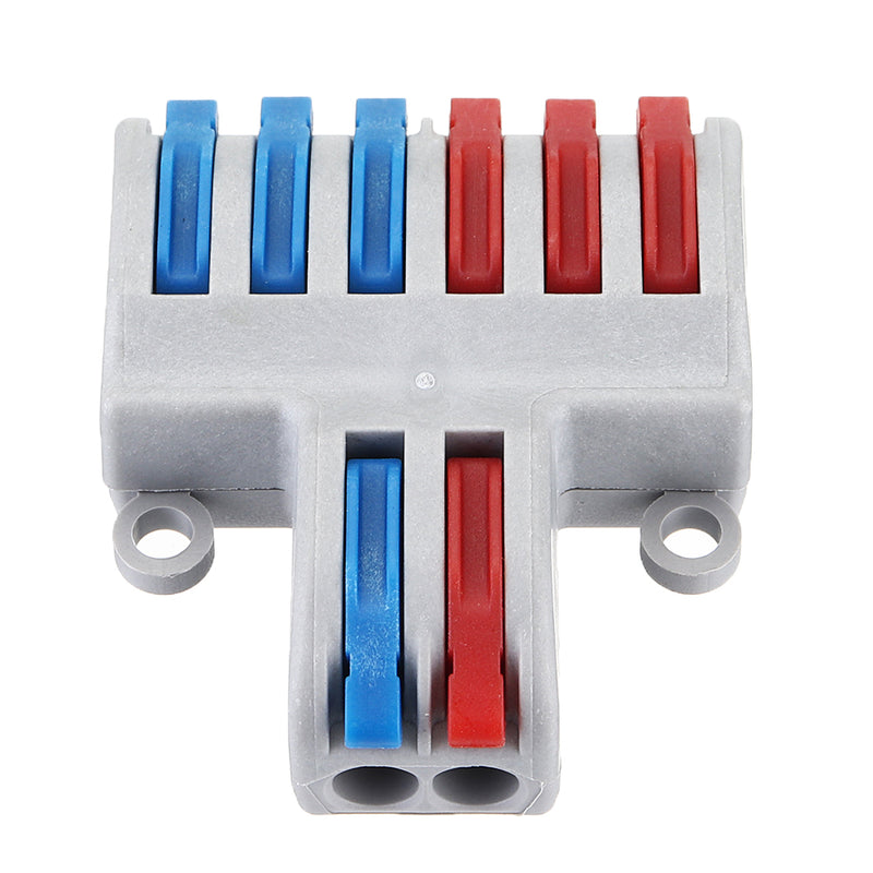 5pcs SPL-62 Two Groups of Parallel One-in and Three-out Splitter Terminal Wire Connector