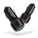 BlitzWolf BW-SD5 18W Dual-Port USB 3.0 Mini Car Charger for iPhone 11 Pro XS Xiaomi Mi8 Pocophone F1