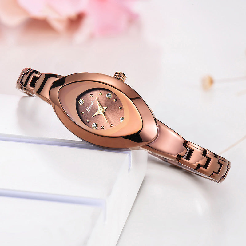 LONGBO 80460 Simple Crystal Dial Waterproof Elegant Crown Fashion Ladies Dress Women Full Steel Quartz Watch